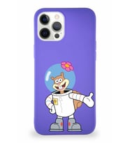 Apple iPhone 12 Pro Max Soft Premier Kapak Sandy Tasarımlı Silikon Kılıf - Mor (Şeffaf)