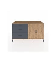 Kronos Konsol 2 Raflı 3 Çekmeceli 2 Kapaklı 176x59x99 Çam-Çam/Antrasit