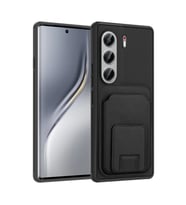 Tecno Camon 40 Pro Kılıf TPU Malzemeli ve Deri Dokulu Şık NexaCard Premium Kapak (Siyah)