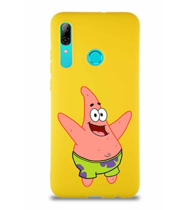 Huawei P Smart 2019 Soft Premier Kapak Patrick Yıldız Tasarımlı Silikon Kılıf - Sarı (Şeffaf)