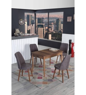 4 Kişilik Sabit Masa Sandalye Takımı Mutfak Masası 70x110 Masa Takımı
