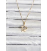 316L Çelik Zincir Gold Renk Caretta Caretta Model Kadın Kolye 5886