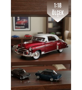 Kırmızı 1:18 Ölçek Die Cast İnce Detay 1950 Chevy Bel Air Oyuncak Metal Klasik Model Araba