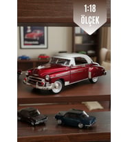 Kırmızı 1:18 Ölçek Die Cast İnce Detay 1950 Chevy Bel Air Oyuncak Metal Klasik Model Araba