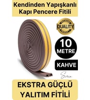 Premium Kapı Pencere Soğuk Toz Sızdırmaz İzolasyon Fitili Kendinden Yapışkanlı Isı Yalıtım 2x5=10 mt