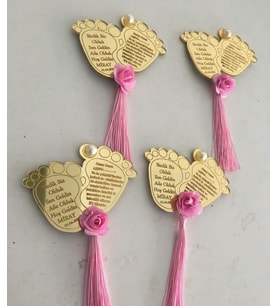 Kişiye Özel Pleksi Bebek Magnet Hatıra (Altın)