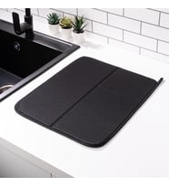 Mutfak Tezgahı için Bulaşık Kurutma Paspasları, Çeşitli Amaçlar İçin Süper Emici Mikrofiber Bulaşık Süzgeci, Şık ve Etkili, Hızlı Kuruyan Bulaşık Matı, 43 cm x 35 cm, Siyah