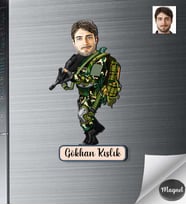 Kişiye Özel Asker Erkek Ahşap Magnet -2