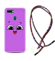 Oppo A5S A15 A16 A54 A55 A73 A74 Kılıf Boyun Asklı Rasta Silikon Purple Sweety 1717