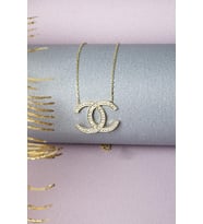 C Kolye Zirkon Taşlı Kolye 925 Ayar Gümüş Kolye (Gold)
