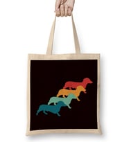 Retro Dachshund Dog Breed Wiener Sausage Puppy Bez Çanta Uzun Saplı