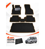 e-biz FORD TOURNEO-COURIER (2013-2023) Uyumlu EVA Oto Paspas Bagaj Paspası Dahil Siyah-Kahverengi