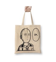 One Punch Man Bez Çanta Uzun Saplı Alışveriş Çantası Plaj Çantası (Beyaz)