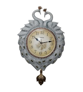 Duvar Saati Tavuskuşu Temalı Polyester Saat No.6 40 x 60 cm
