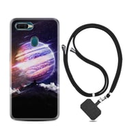 Oppo A5S A15 A16 A54 A55 A73 A74 Kılıf Boyun Askılı Silikon Super Planet 1797