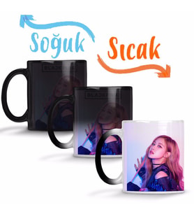 Blackpink Rose Sihirli Kupa Bardak Porselen