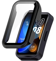 [Protective-Case] Huawei Band 10-9-8 için 2’si 1 Arada Sert Polikarbonat Kasa Koruyucu Dokunma ve Netliği Etkilemeyen Darbeye ve Çizilmeye Karşı Huawei Band 10 Ekran Koruyucu Kılıf (Siyah)