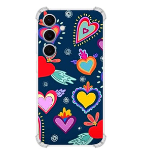 PrintiFy Samsung Galaxy S24 Plus Uyumlu Retro Color 3 Baskılı Şeffaf Köşe Korumalı Antişok Kılıf
