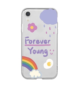 Iphone XR Uyumlu Forever Young Tasarımlı Şeffaf Telefon Kılıfı