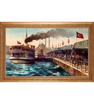 EV İŞYERİ OFİS İÇİN ALTIN ÇERÇEVELİ PASPARTULU TABLO VB755