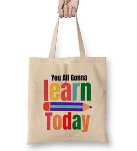 Teacher Gift-Learning Inspire-Science Student School Inspirational KIDS WOMEN Men Bez Çanta Uzun Saplı