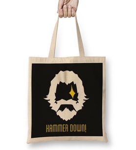 Reinhardt Hammer Down Logo Overwatch Bez Çanta Uzun Saplı