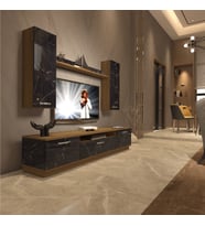 Decoraktiv Trendstyle 5D Mdf Tv Ünitesi Tv Sehpası - Pera Siyah Mermer (Pera-Siyah Mermer)
