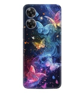 Note 60 Kılıf Boutique Baskılı Resimli Neon Kelebekler Pcode -092