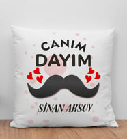 BK Gift Kişiye Özel Canım Dayım Tasarımlı Beyaz Kırlent Yastık, Ev Hediyesi, Doğum Günü Hediyesi