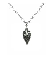 Nordic Valor – Viking Kolovrat Kalkan Figürlü Unisex Kolye (60 cm Zincirli) (Gümüş)