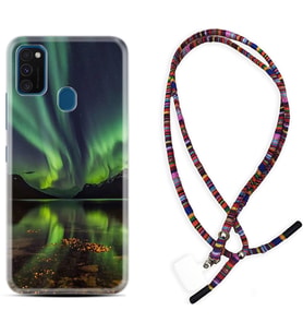 Samsung M21 M22 M23 M30 M31S M32 Kılıf Boyun Asklı Rasta Silikon Kuzey Işıkları 1327