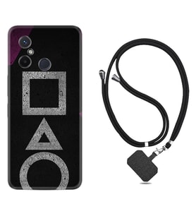 Xiaomi Redmi 12C Kılıf Silikon Boyun Askılı İpli Desenli Silikon Game Begin 1799