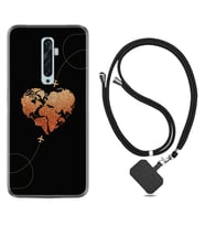 Oppo Reno 2Z 4 Lite 4 Pro 5 6 7 A31 Kılıf Boyun Askılı Silikon Plane Heart 1721