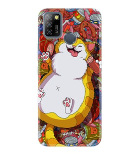 INFINIX Smart 4 5 6 Zero 8 S5 Pro Kılıf Desemli Silikon Tombul Kedi 1739