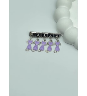 Çelik Silver Mor Kedili Sallantılı Nomi Charm - 25crm23
