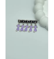 Çelik Silver Mor Kedili Sallantılı Nomi Charm - 25crm23
