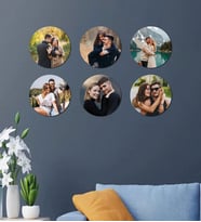 Kişiye Özel 6 Fotoğraflı Yuvarlak Mdf Tablo