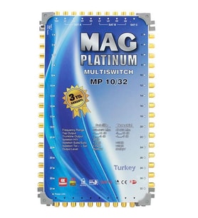 MAG Platinum MP 10/32 Multiswitch - 10 Giriş 32 Çıkışlı Merkezi Uydu Santrali Hybrid 4K ve 3D Destekli