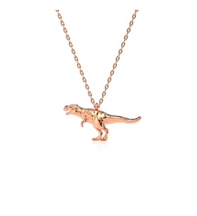Sade Minik Dinozor Rose Gümüş Kolye