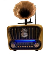 RT-605 Gramafon Tasarımlı ve Görünümlü , Nostalji Bluetooth/USB/Sd/ Radyo Mp3 Player Müzik Kutusu