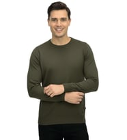 Erkek Spor Sıfır Yaka Regular Fit Kazak BGL-ST04953 (Haki)