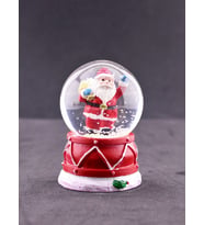 Sevgiliye Yeni Yıl Hediyesi 2025 Noel Baba Hediye Torbası Mini Boy Işıklı Yılbaşı Kar Küresi 6.5 cm