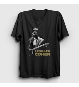 Presmono Unisex Siyah Poster Müzik Leonard Cohen T-Shirt 486840tt