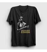 Presmono Unisex Siyah Poster Müzik Leonard Cohen T-Shirt 486840tt