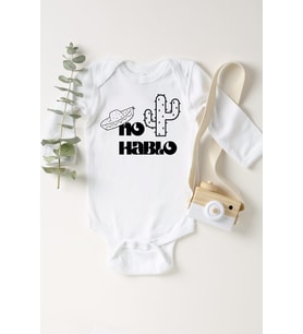 Unisex Bebek Beyaz No Hablo Çıtçıtlı Body