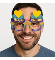 Nessiworld Cupcake Temalı Doğum Günü Renkli Karton Happy Birthday Gözlüğü 6 Adet