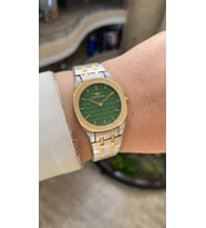 Ferro Quartz Çelik Sarı Gri Yeşil Kadran 32 mm Kelebek Kilit Kadın Kol Saati