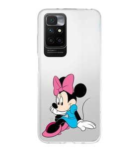Redmi 10 2022 Uyumlu Kapak Minnie Mouse Tasarımlı Şeffaf Silikon Kılıf