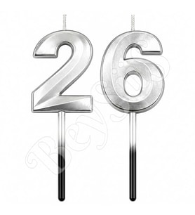 26 Rakam Mum Gümüş