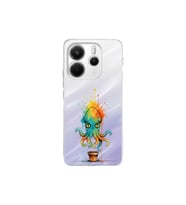Redmi Note 14 5G ile uyumlu Splash ahtapot tasarımlı şeffaf silikon kılıf